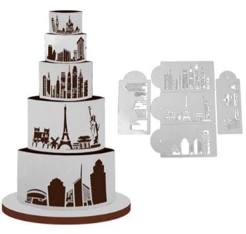 Stencil Set - City Skyline Landscape 5pc
