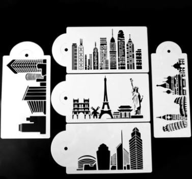 Stencil Set - City Skyline Landscape 5pc