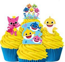 Baby Shark - Edible Wafer Cupcake Toppers - 16pc Edible Decorations The Cooks Kitchen 