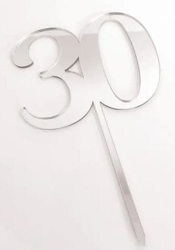 Cake Craft Acrylic Silver Cake Topper Number 30 Acrylic Cake Toppers The Cooks Kitchen 