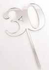 Cake Craft Acrylic Silver Cake Topper Number 30