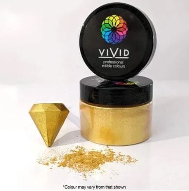 Vivid Edible Metallic Dust 50g - Super Gold Shimmer Dusts and Powders The Cooks Kitchen 