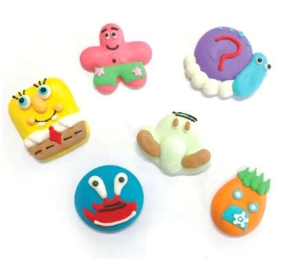 Cake Craft - Sponge Bob Square Pants Sugar Decoration 6pk Edible Decorations The Cooks Kitchen 