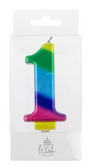 Cake Craft Wish - Number 1 Rainbow Gold Metallic Candle