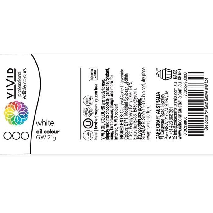 Vivid White Oil Colour Food Colouring The Cooks Kitchen 