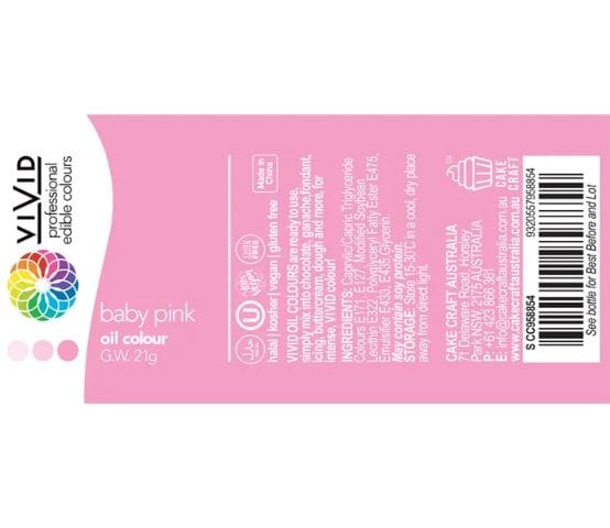 Vivid Oil Colour 21g - Baby Pink Food Colouring The Cooks Kitchen 