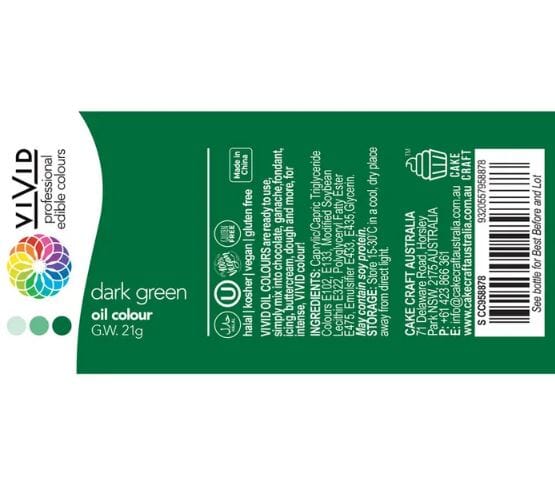 Vivid Dark Green Oil Colour Food Colouring The Cooks Kitchen 