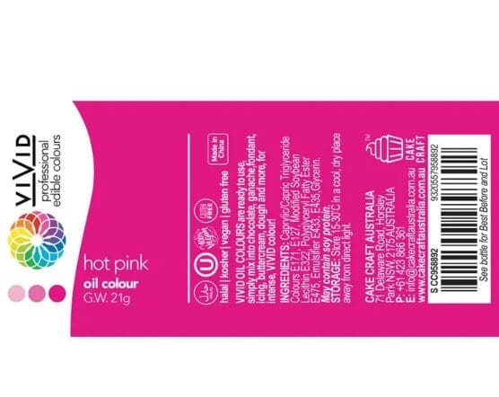 Vivid Oil Colour 21g - Hot Pink Food Colouring The Cooks Kitchen 