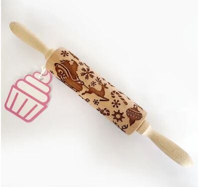 Cake Craft - Santa & Sleigh Wooden Rolling Pin Decorating Accessories The Cooks Kitchen 