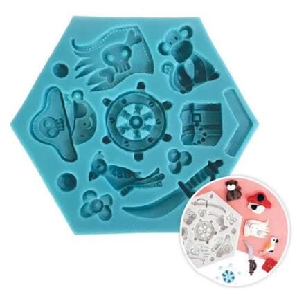 Cake Craft - Silicone Mould - Pirates Bounty Edible Decorations The Cooks Kitchen 