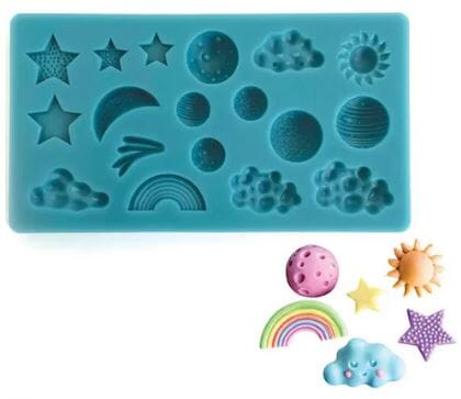 Cake Craft - Silicone Mould - Clouds, Moon, Mars, Rainbow & Stars Silicone Moulds The Cooks Kitchen 