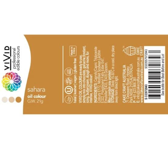 Vivid Sahara Oil Colour Food Colouring The Cooks Kitchen 