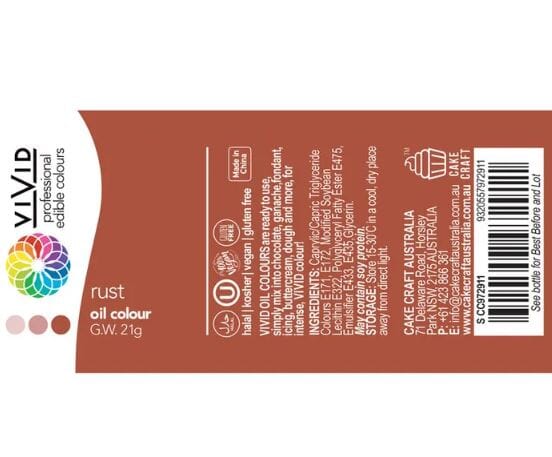 Vivid Rust Oil Colour Food Colouring The Cooks Kitchen 