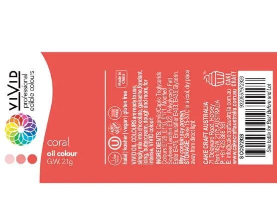 Vivid Coral Oil Colour Food Colouring The Cooks Kitchen 