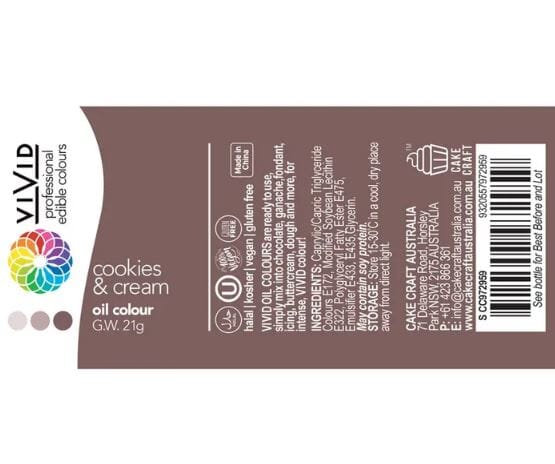 Vivid Cookies & Cream Oil Colour Food Colouring The Cooks Kitchen 