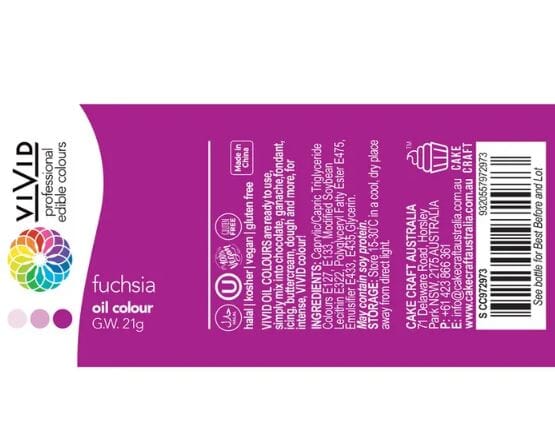 Vivid Oil Colour 21g - Fuchsia Food Colouring The Cooks Kitchen 