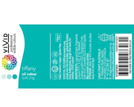 Vivid Tiffany Oil Colour Food Colouring The Cooks Kitchen 