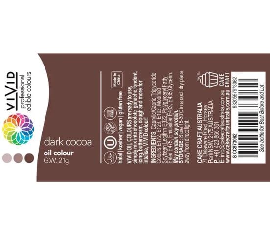 Vivid Dark Cocoa Oil Colour Food Colouring The Cooks Kitchen 