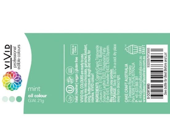 Vivid Oil Colour 21g - Mint Food Colouring The Cooks Kitchen 