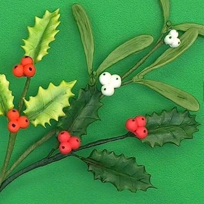 Cake Craft - Silicone Mould - Christmas Holly & Berries Silicone Moulds The Cooks Kitchen 