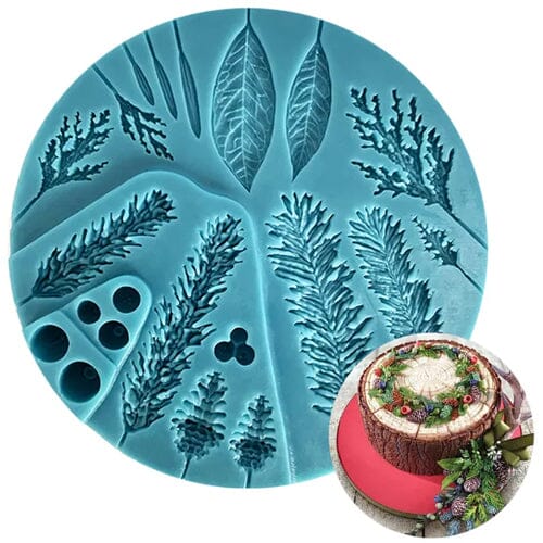 Cake Craft - Silicone Mould - Assorted Wreath Leaves & Berries Silicone Moulds The Cooks Kitchen 
