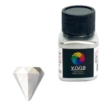 Vivid Edible Metallic Dust 10g - Silver Dusts and Powders The Cooks Kitchen 