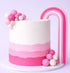 Cake Craft Wish  - Pink Rainbow Cake Topper