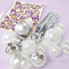 Cake Craft 27pc Set - Clear, White & Silver - Deco Balls, Fans & Butterflies