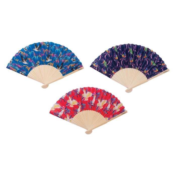 The Australian Collection Bamboo & Fabric Fans - Birds Miscellaneous The Cooks Kitchen 