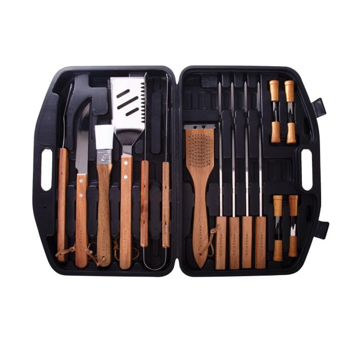 Maverick Bbq Tool Kit 18pcs In Hard Shell Case Black 44x8x30cm BBQ Accessories The Cooks Kitchen 
