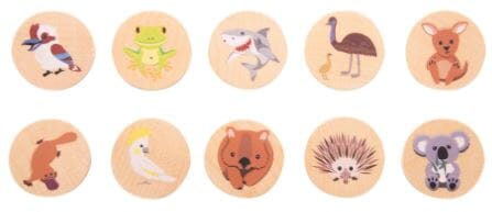 Aussie Animals Wooden Memory Game (matching Pairs) Novelty Gifts The Cooks Kitchen 