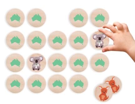 Aussie Animals Wooden Memory Game (matching Pairs) Novelty Gifts The Cooks Kitchen 