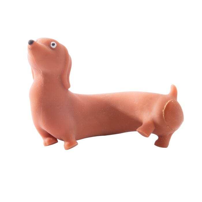 Discovery Zone Mini Stretchy Sausage Dog Brown 3.5x7x5.7cm Novelty Gifts The Cooks Kitchen 