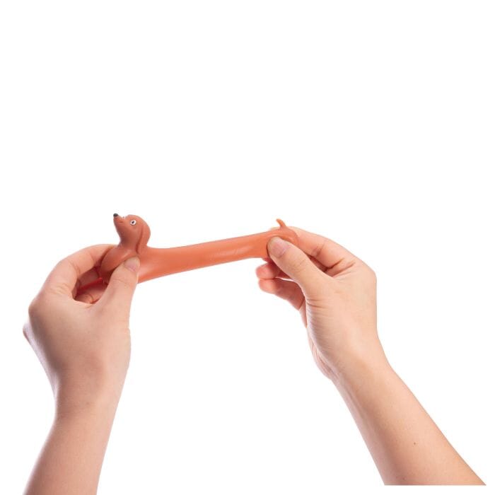 Discovery Zone Mini Stretchy Sausage Dog Brown 3.5x7x5.7cm Novelty Gifts The Cooks Kitchen 