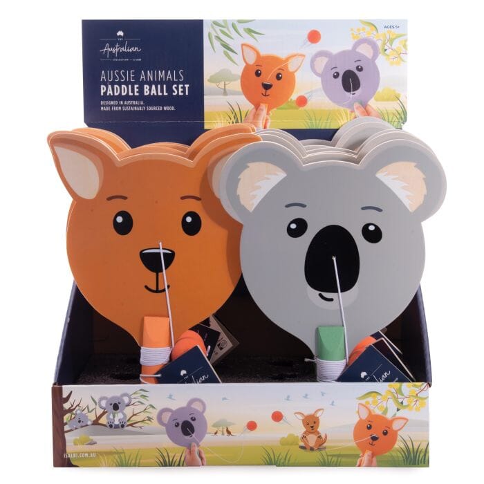 Australian Collection Aussie Animals Paddle Ball Set - 2 Assorted Designs Children's Giftware The Cooks Kitchen 