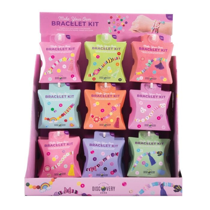 Discovery Zone Make Your Own Bracelet Kit 9 Assorted 10.2x12.2cm Novelty Gifts The Cooks Kitchen 