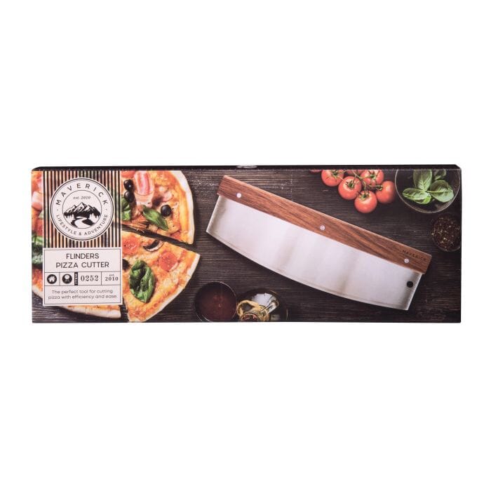 Maverick Flinders Pizza Cutter Stainless Steel 32.5x10.8x1.8cm Mezzalunas The Cooks Kitchen 