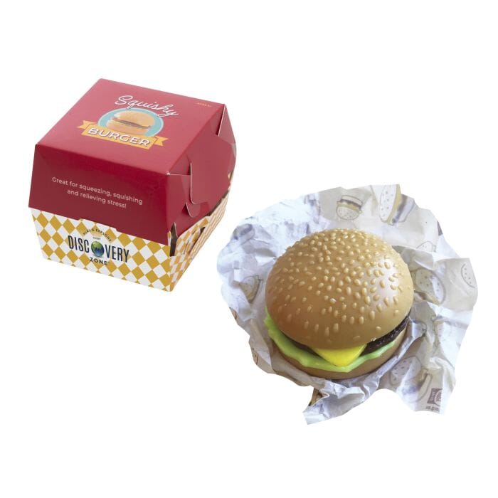 Discovery Zone Squishy Burger Multi-coloured 7.5x7.5x7cm Novelty Gifts The Cooks Kitchen 
