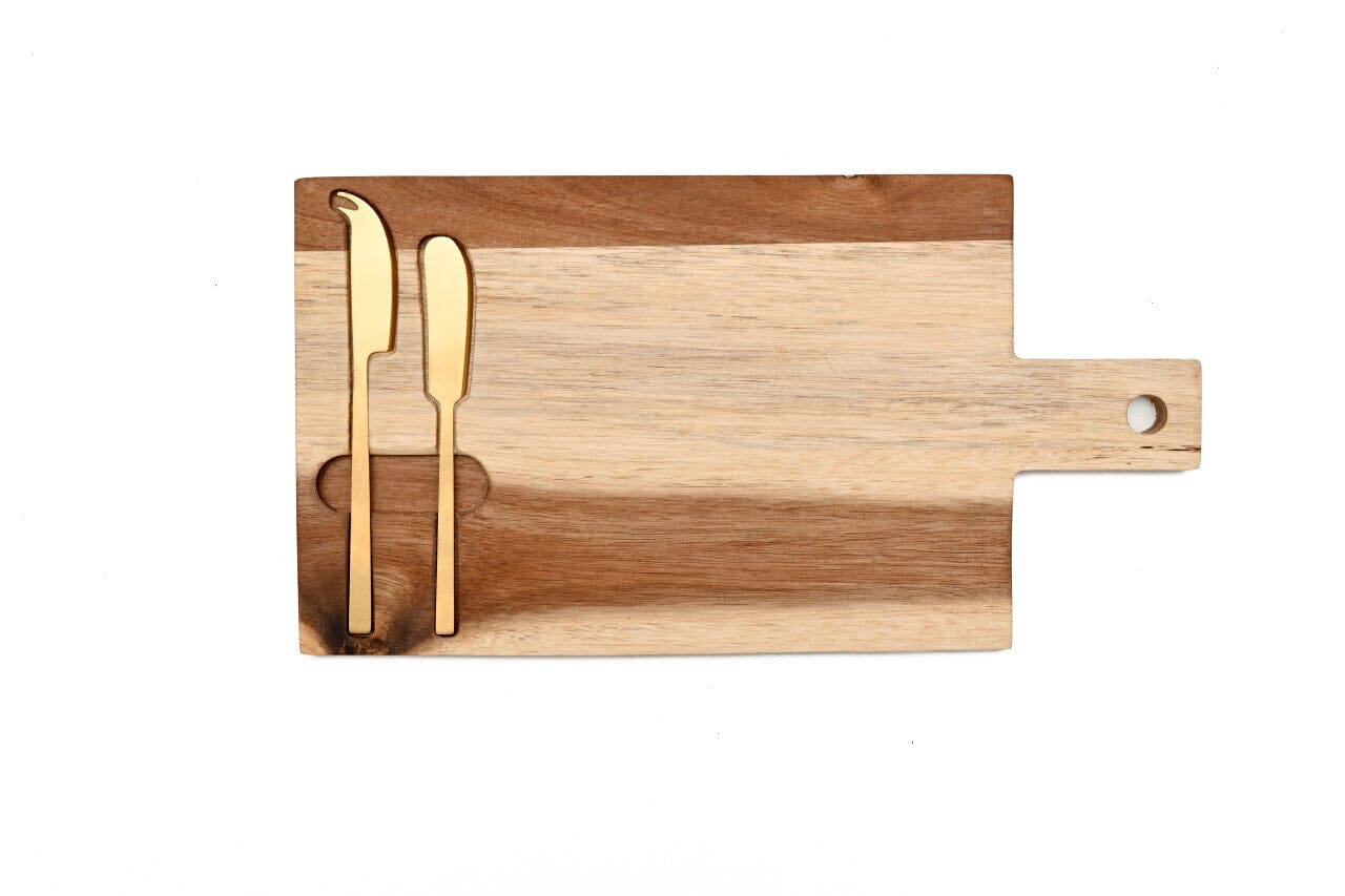 Cerve 3 Piece Acacia Paddle Board Cheese Set 38x20cm Cheese Sets The Cooks Kitchen 