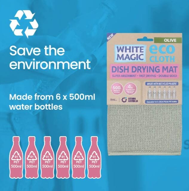 White Magic - Drying Mat - Grape Tea Towels The Cooks Kitchen 