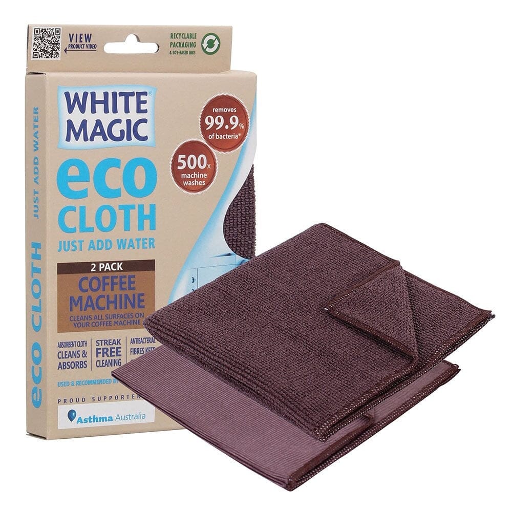 White Magic - Eco Cloth - 2pk Coffee Machine Cleaning Equipment The Cooks Kitchen Mandurah 