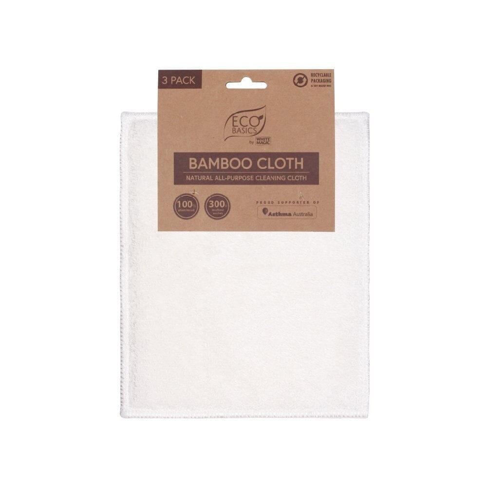 White Magic Eco Basics Bamboo Cloth 3 Pack Cleaning Equipment The Cooks Kitchen Mandurah 