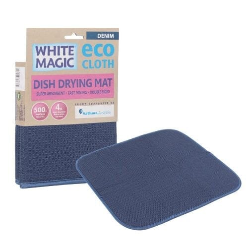 White Magic - Eco Cloth Dish Drying Mat - Denim Cleaning Equipment The Cooks Kitchen 