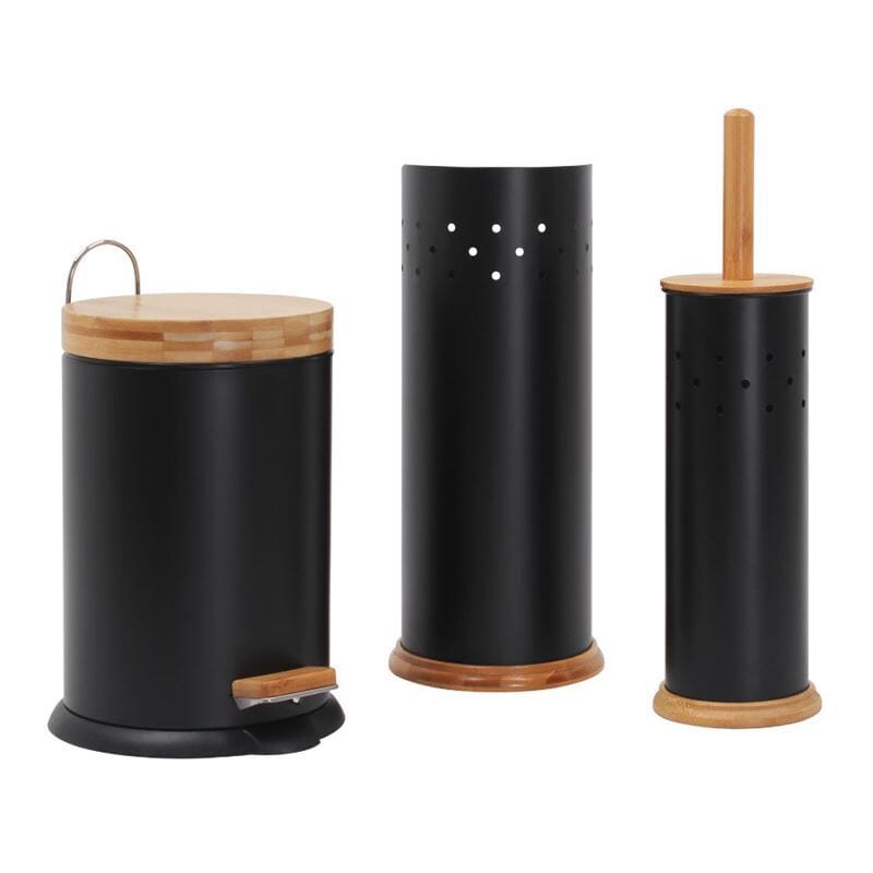 Eco Basics 3 Piece Bathroom Set Black Cleaning Equipment The Cooks Kitchen Mandurah 