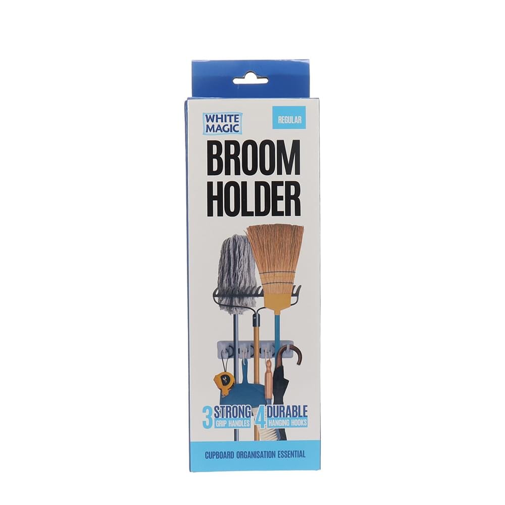 White Magic Broom Holder - Regular General Storage The Cooks Kitchen 