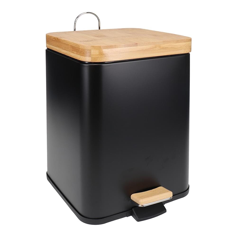 Eco Basics Rubbish Bin Square 6l - Black Rubbish Bins The Cooks Kitchen 