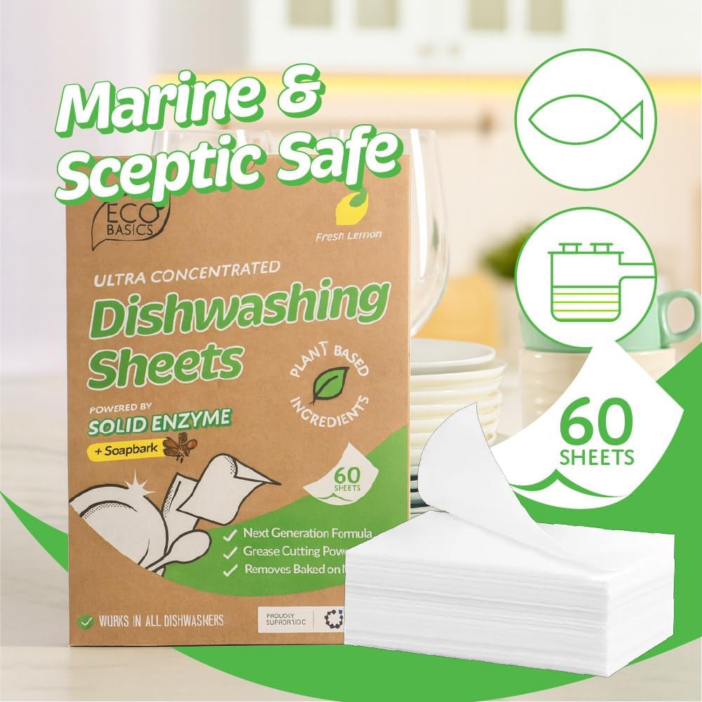 Eco Basics Dishwashing Sheets - Fresh Lemon