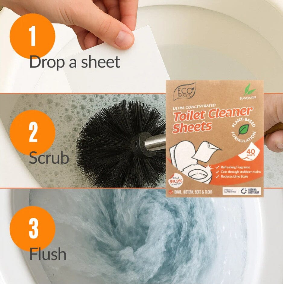 Eco Basics Toilet Cleaner Sheets - Eucalyptus Cleaning Equipment The Cooks Kitchen 