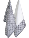 Ogilvies Euro Collection Cotton Tea Towel - Geometric Stone Set Of 2