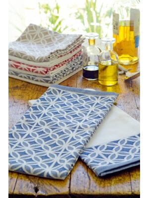 Ogilvies Euro Collection Cotton Tea Towel - Geometric Stone Set Of 2 Tea Towels The Cooks Kitchen 